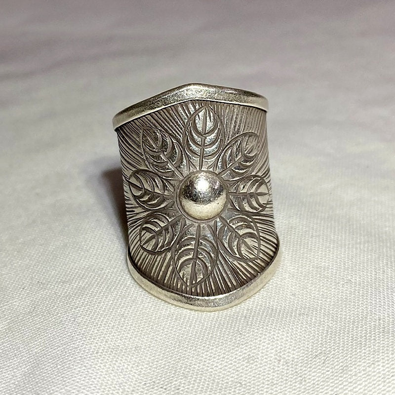 Hilltribe Silver Flower Ring- Size 9