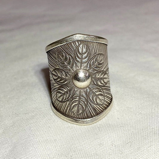 Hilltribe Silver Flower Ring- Size 9