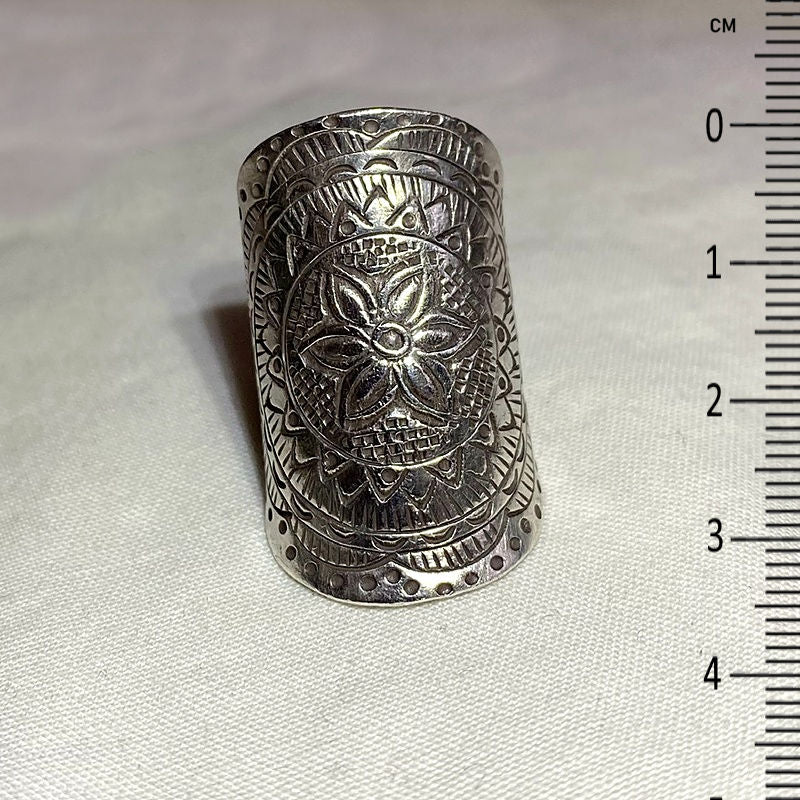 Hilltribe Silver Flower Ring- Size 8