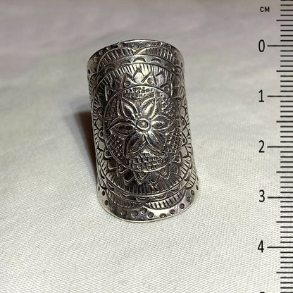Hilltribe Silver Flower Ring- Size 8