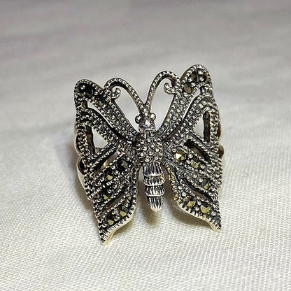 Marcasite Butterfly Ring- Size 9