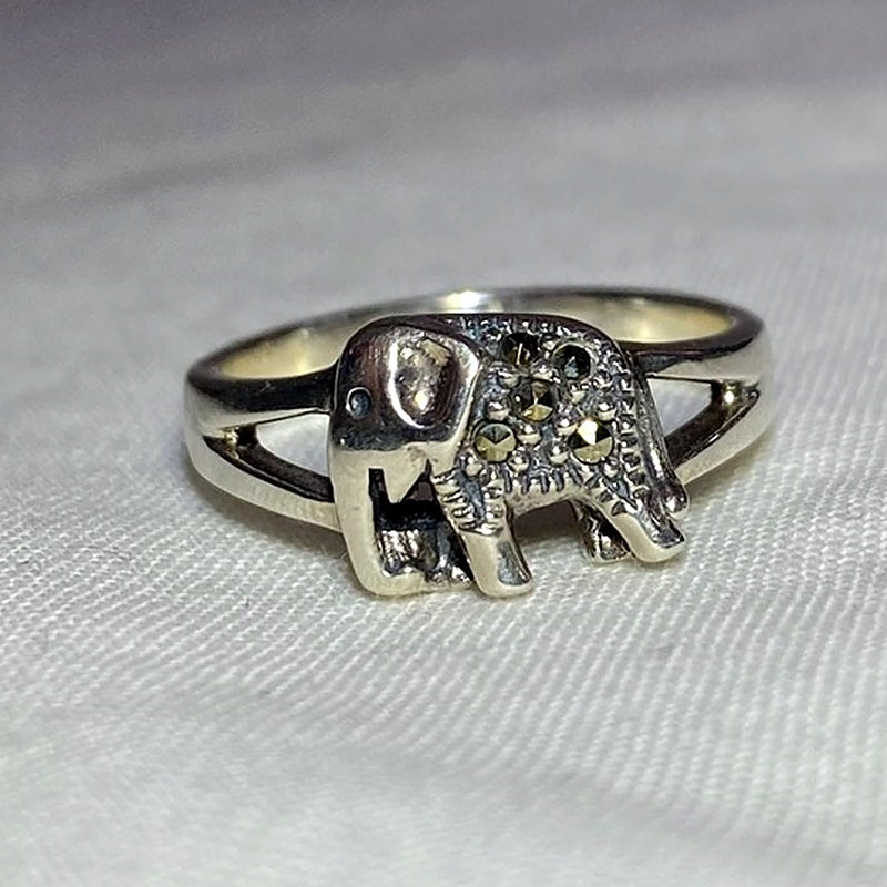 Marcasite Elephant Ring- Size 7