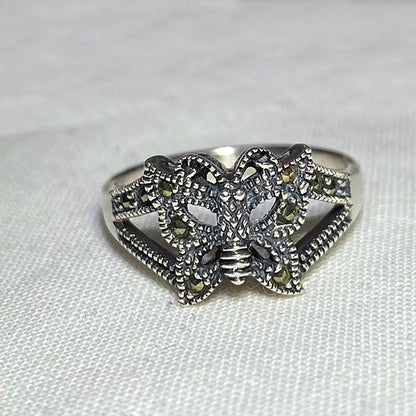 Marcasite Butterfly Ring- Size 7.5