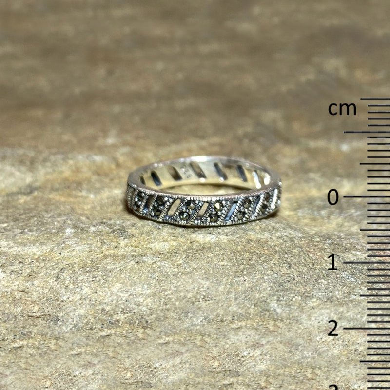 Sterling Silver Marcasite Ring- Size 7