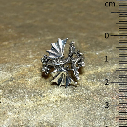 Sterling Silver Dragon Ring- Size 9.5