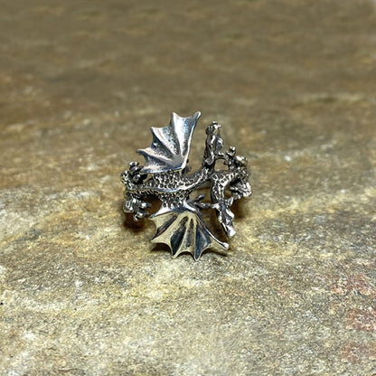 Sterling Silver Dragon Ring- Size 9.5