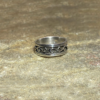 Sterling Silver Swirl Ring- Size 6.5