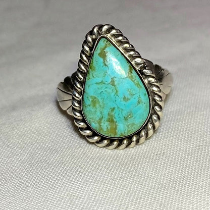 Teardrop Turquoise Ring- Size 10