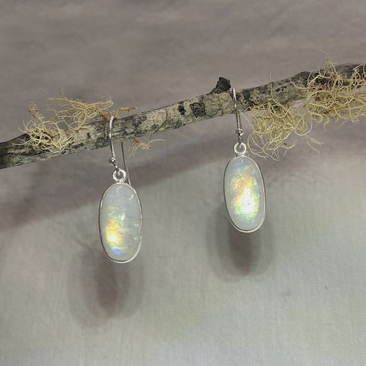 Oval Moonstone Earrings