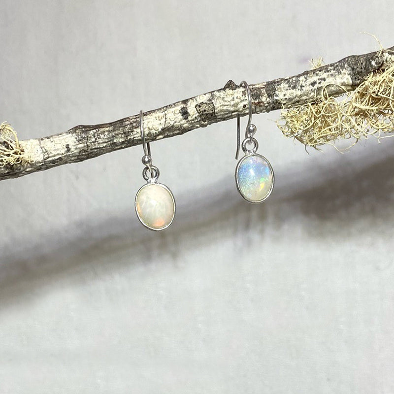 Oval Ethiopian Opal Earrings