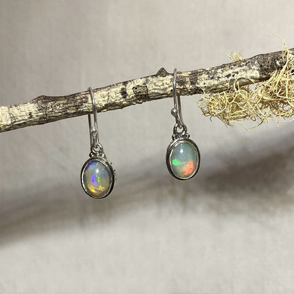 Oval Ethiopian Opal Earrings