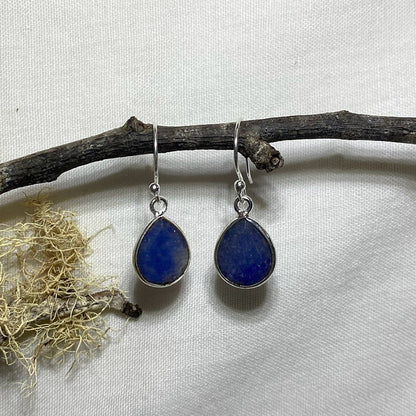 Teardrop Faceted Sapphire Earrings