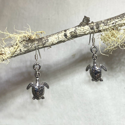 Sterling Silver Turtle Earrings