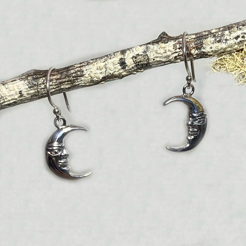 Sterling Silver Moon Earrings