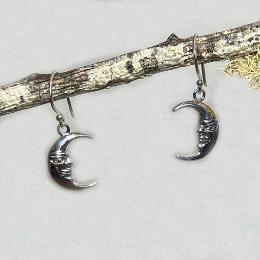 Sterling Silver Moon Earrings