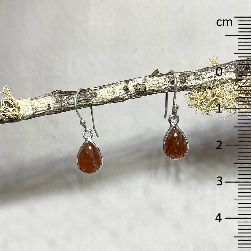 Teardrop Sunstone Earrings