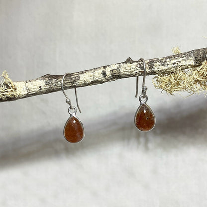 Teardrop Sunstone Earrings