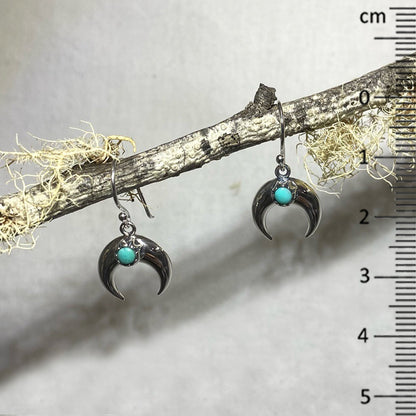 Sterling Silver Turquoise Moon Earrings