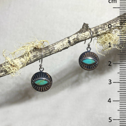 Sterling Silver Turquoise Evil Eye Earrings