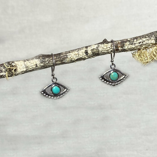 Turquoise Evil Eye Earrings