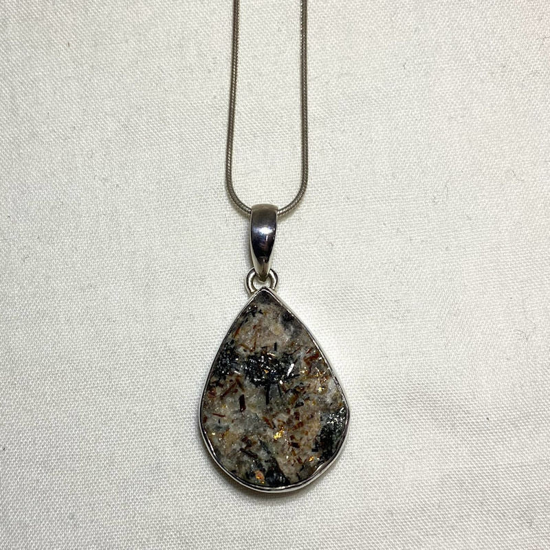 Natural Teardrop Astrophyllite Pendant