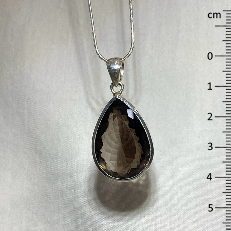 Teardrop Faceted Smoky Quartz Pendant