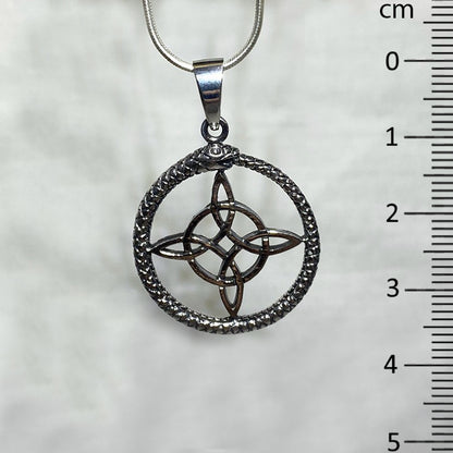 Sterling Silver Celtic Cross & Snake Pendant