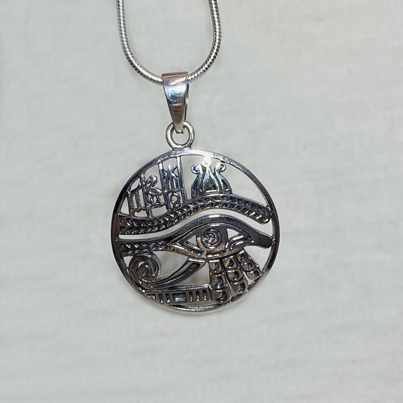 Sterling Silver Egyptian Eye Of Horus Pendant