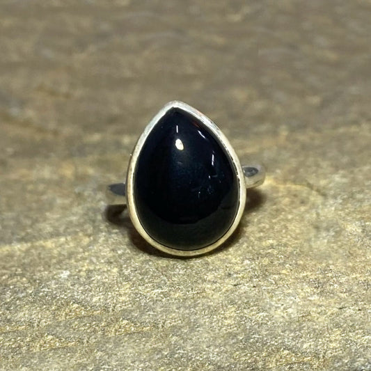 Teardrop Black Onyx Ring- Size 6
