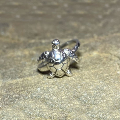 Sterling Silver Turtle Ring- Size 6