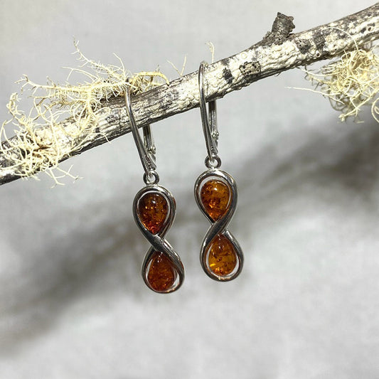 Infinity Amber Earrings