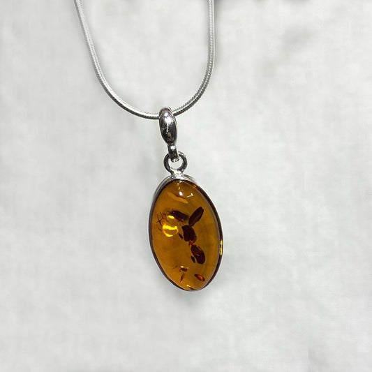 Oval Amber Pendant