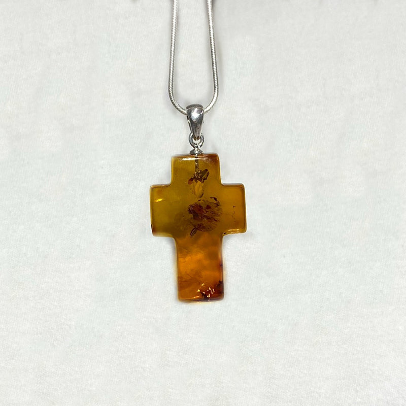 Amber Cross Pendant