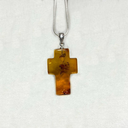 Amber Cross Pendant