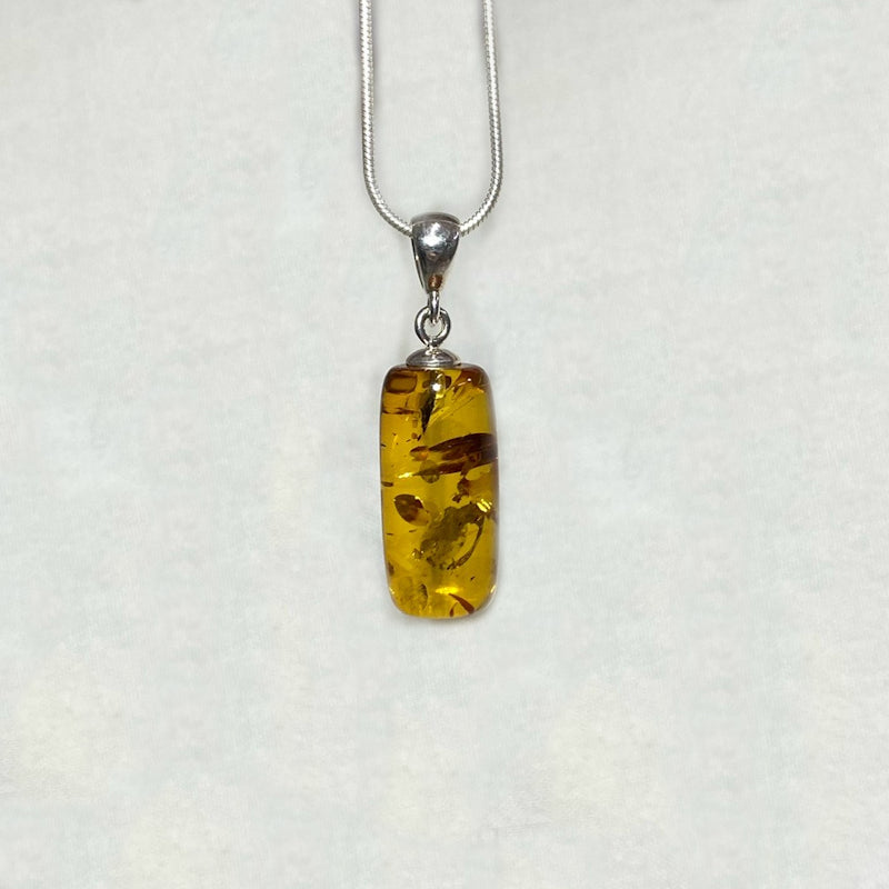 Cylindrical Amber Pendant