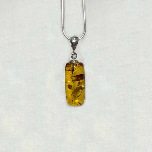 Cylindrical Amber Pendant