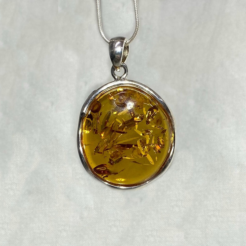 Round Amber Pendant