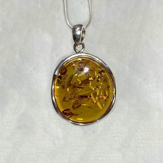 Round Amber Pendant