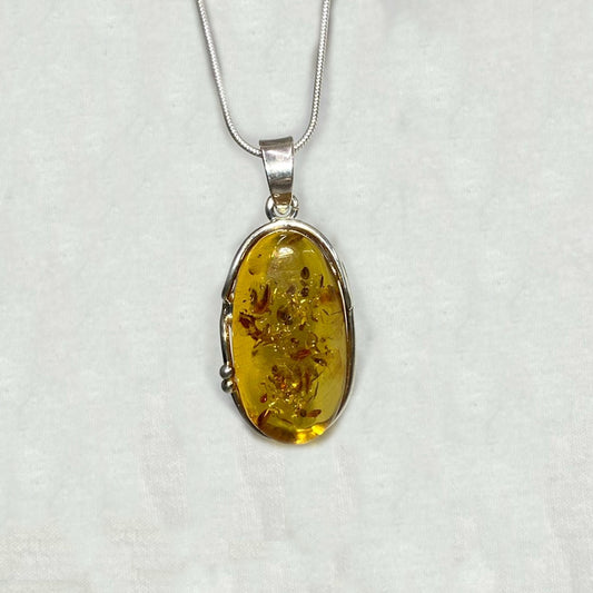 Oval Amber Pendant