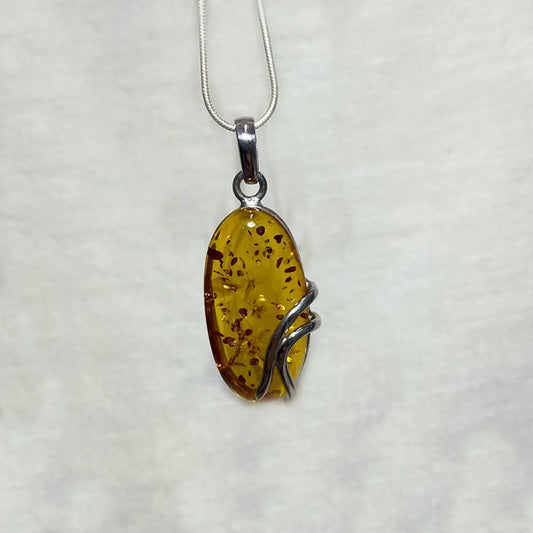Oval Amber Pendant