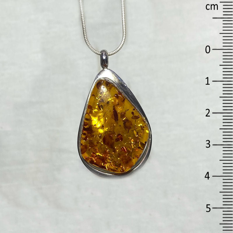 Teardrop Amber Pendant
