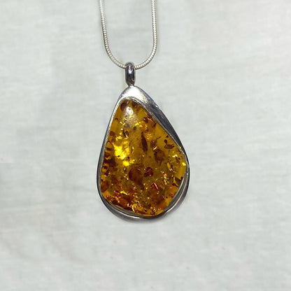 Teardrop Amber Pendant