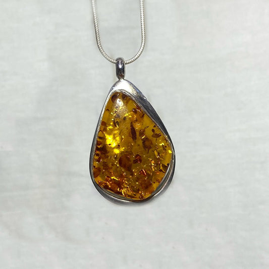 Teardrop Amber Pendant
