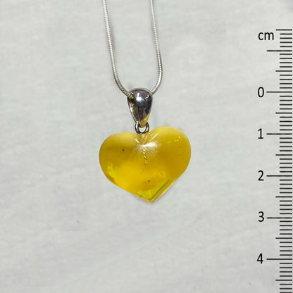 Heart Shaped Amber Pendant