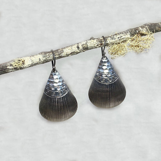 Ornate Hilltribe Silver Earrings