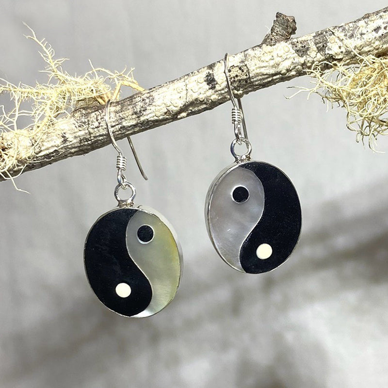 Mother of Pearl Yin Yang Earrings