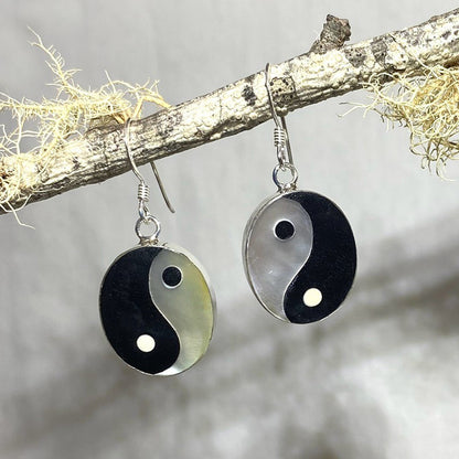 Mother of Pearl Yin Yang Earrings