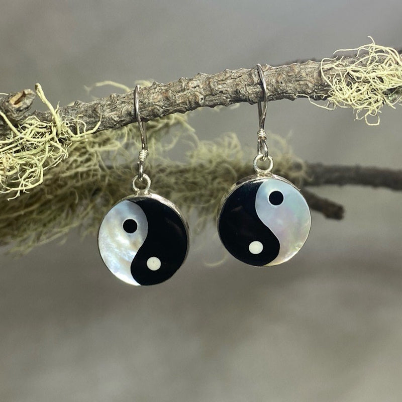 Mother of Pearl Yin Yang Earrings