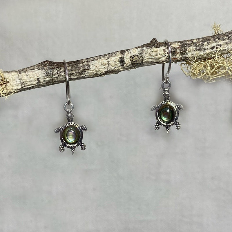 Turtle Paua Shell Earrings