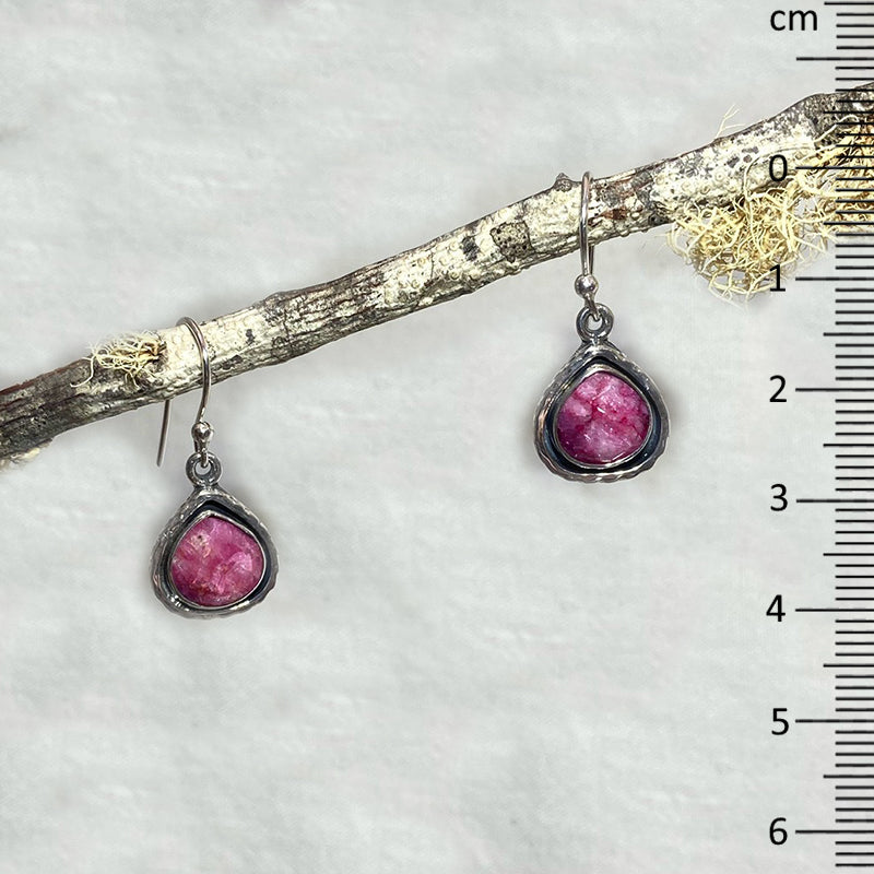 Teardrop Faceted Ruby Earrings